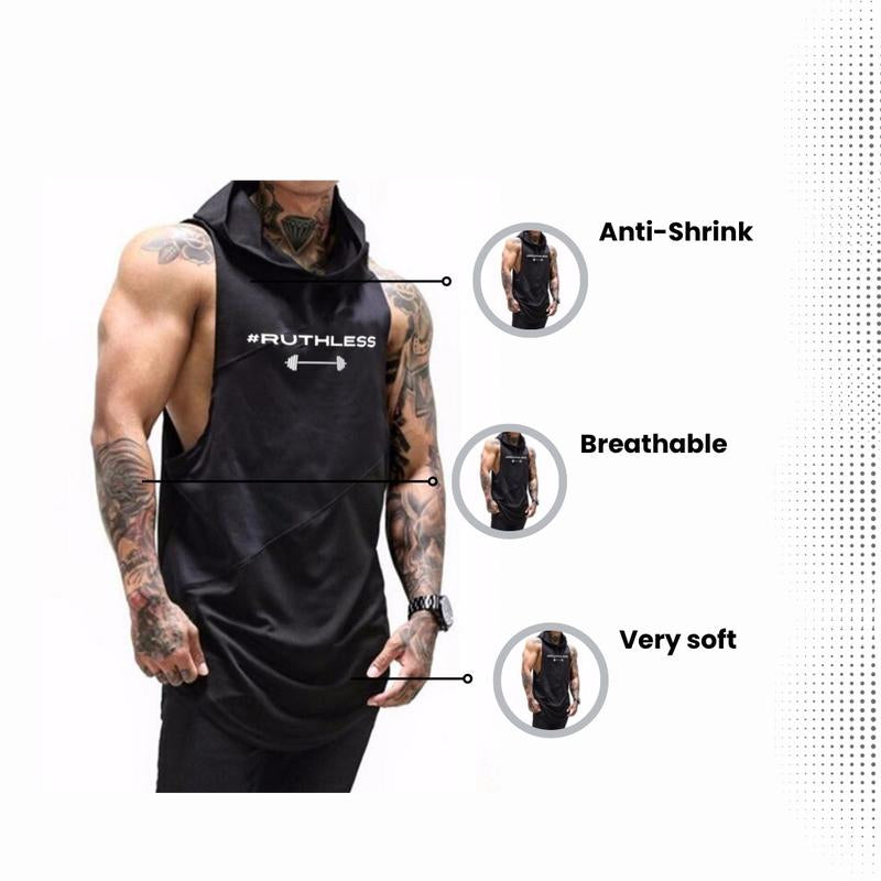 Sports Sleeveless Hoodie Tank Top